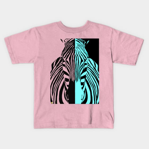 Zebra Psychedelic Kids T-Shirt by RobertBretonArt